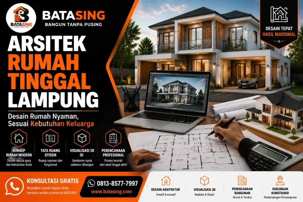 Arsitek rumah tinggal Lampung untuk desain rumah modern dan nyaman bersama BATASING
