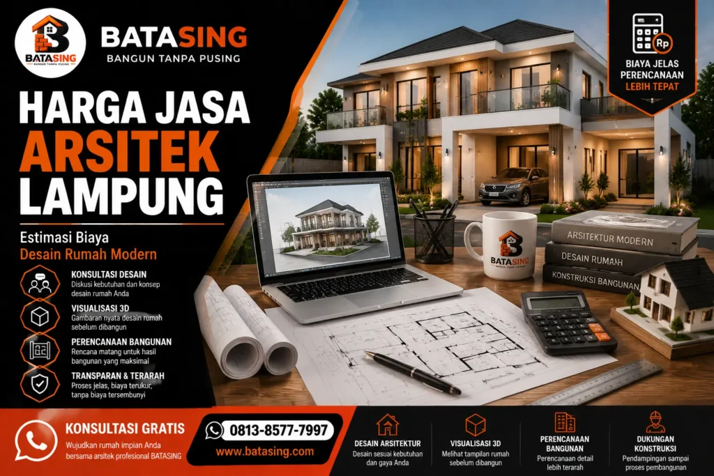 Harga jasa arsitek Lampung untuk desain rumah dan perencanaan bangunan bersama BATASING