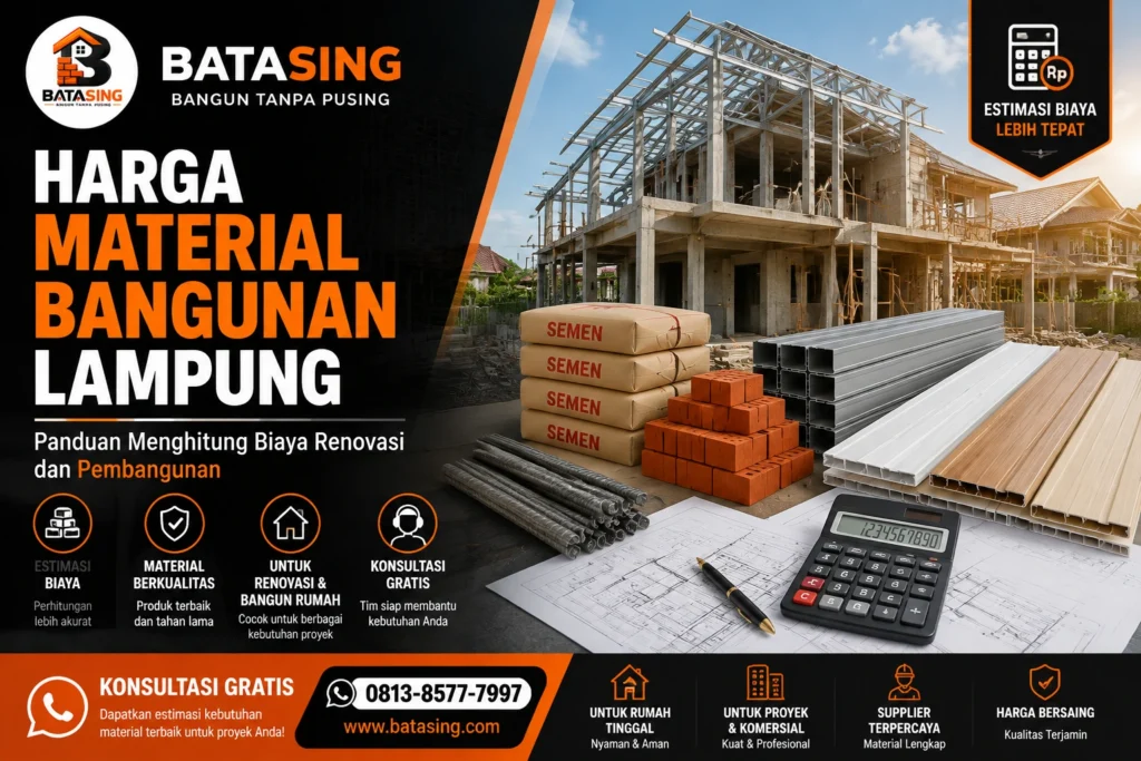 Harga material bangunan Lampung untuk kebutuhan renovasi dan pembangunan rumah bersama BATASING