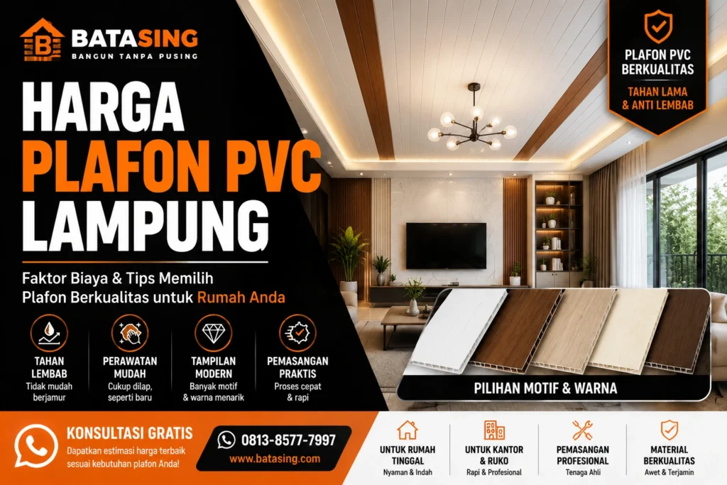 Harga plafon PVC Lampung dan pilihan plafon modern berkualitas dari BATASING