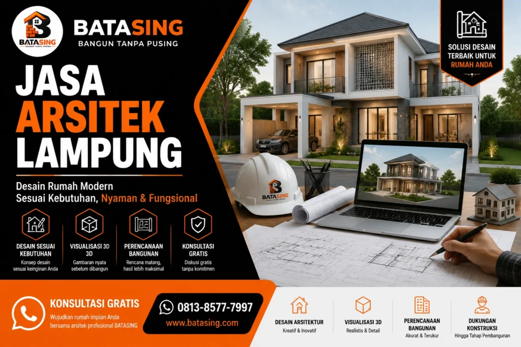 Jasa arsitek Lampung untuk desain rumah modern dan perencanaan bangunan oleh BATASING