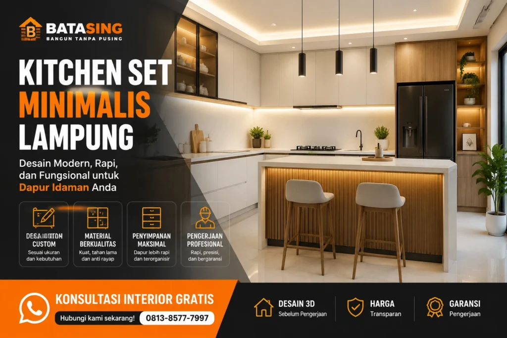 Kitchen set minimalis Lampung modern dengan desain interior custom BATASING