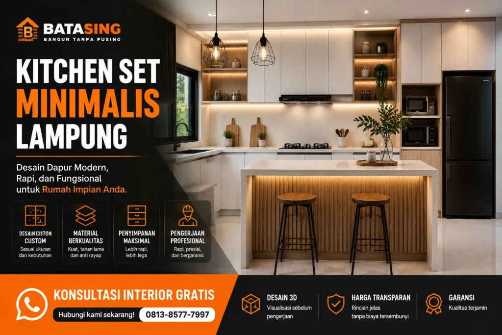Kitchen set minimalis Lampung modern hasil desain interior BATASING