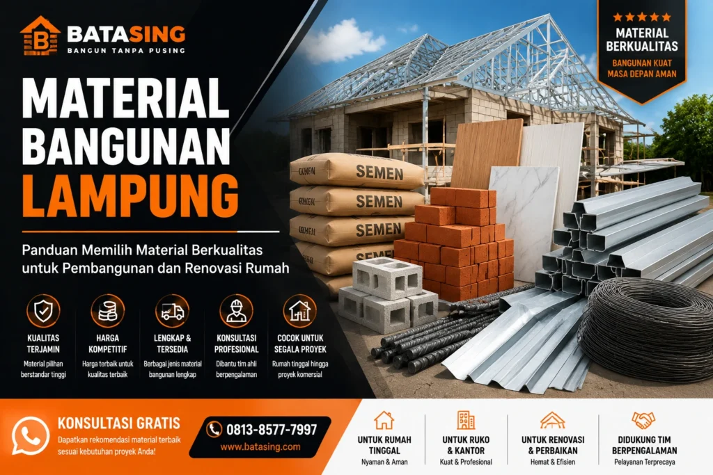 Material bangunan Lampung berkualitas untuk pembangunan dan renovasi rumah oleh BATASING