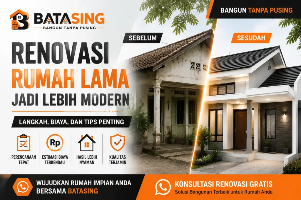 Renovasi rumah lama menjadi modern dengan desain baru oleh BATASING